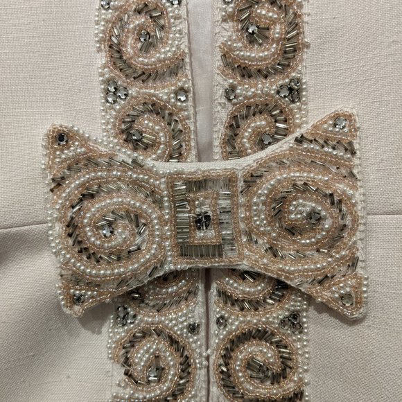 Della Roufogali Ivory Beaded Cocktail Wedding Blazer & Tank Top Set Size… - Picture 17 of 17